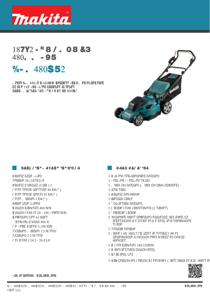 Page n°1 - Fiche technique Makita DLM480CT2