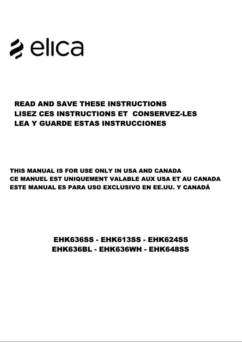 Image de la première page du manuel de l'appareil Haiku EHK624SS