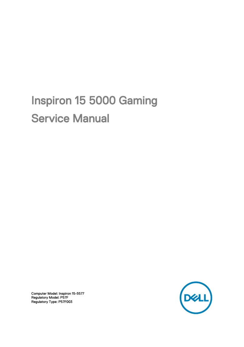 Page 1 de la notice Manuel utilisateur Dell Inspiron 5577