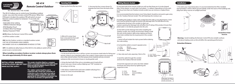 Page 1 de la notice Manuel utilisateur Home Easy HE-414