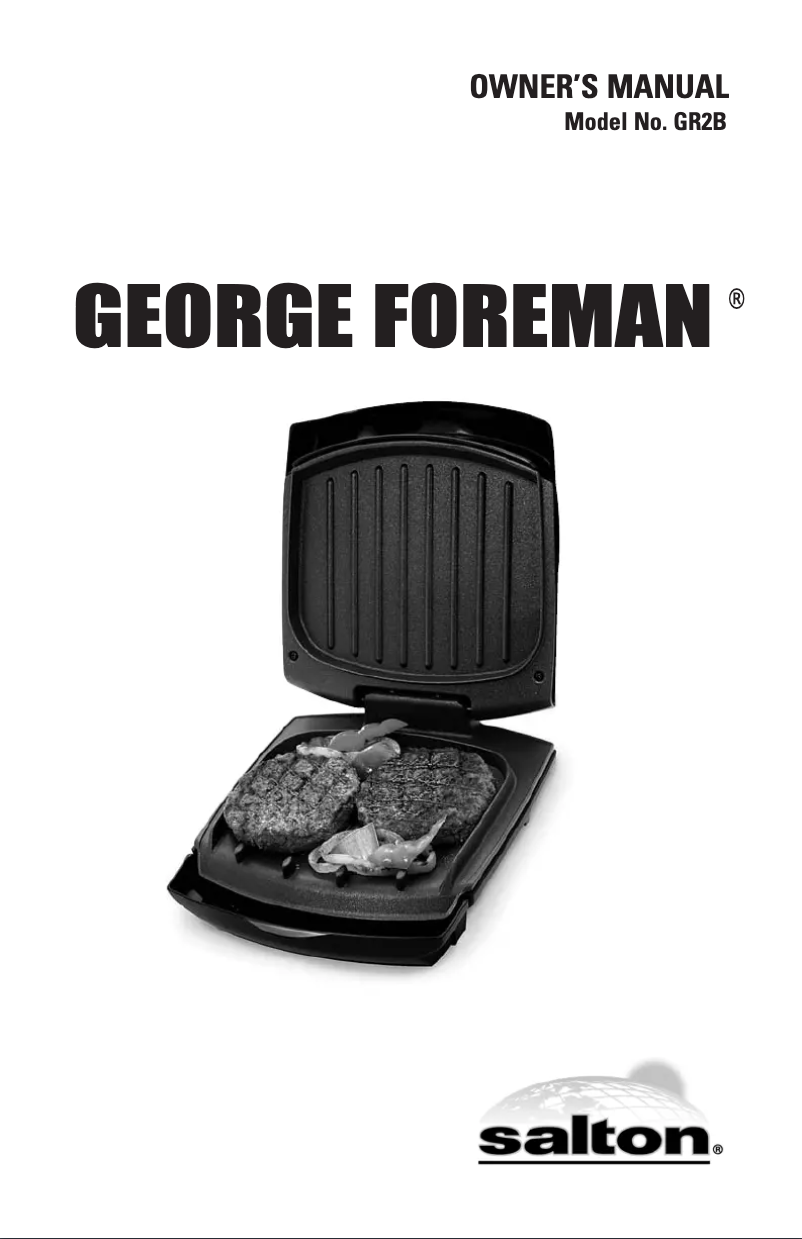 Page 1 de la notice Manuel utilisateur George Foreman GR2B
