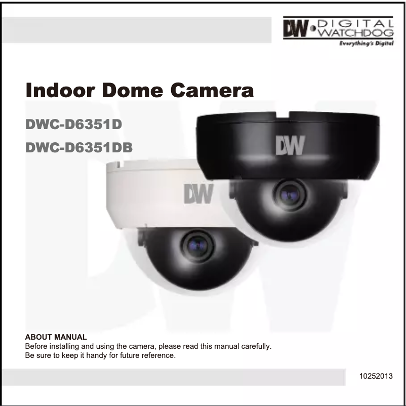 Page 1 de la notice Manuel utilisateur Digital Watchdog DWC-D6351DB