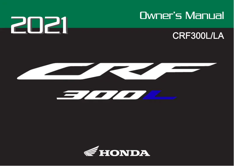 Page 1 de la notice Manuel utilisateur Honda CRF300LA (2021)
