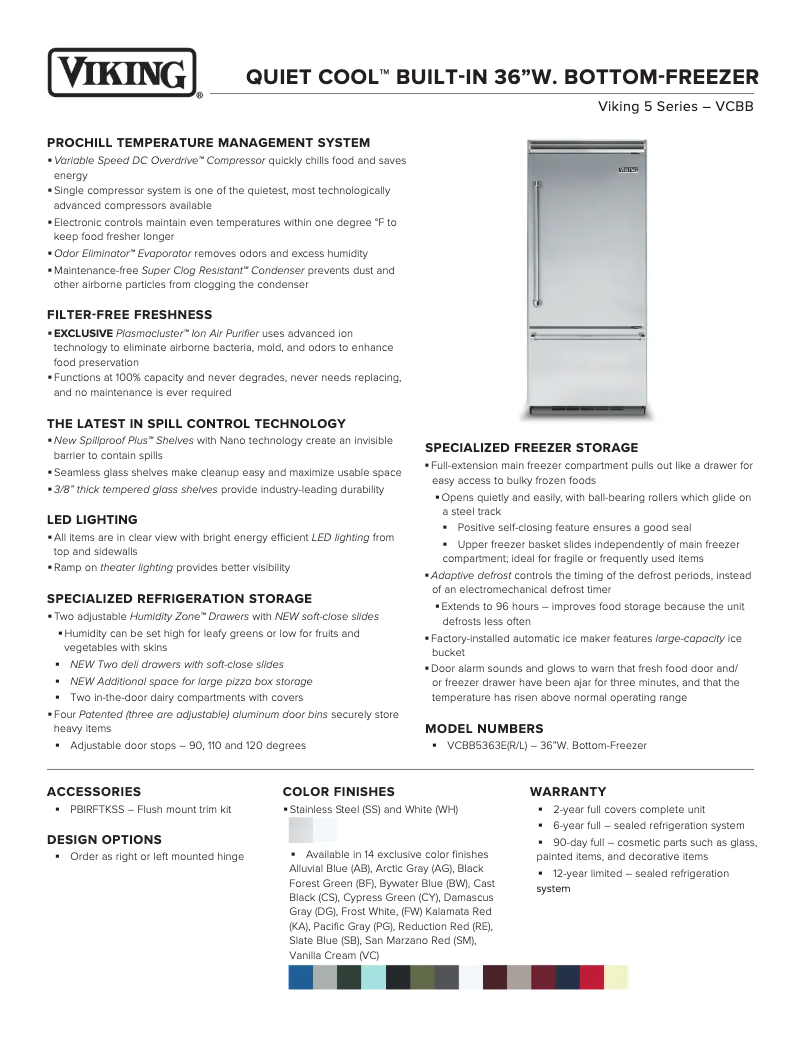 First page image of the manual for VCBB5363ERSB