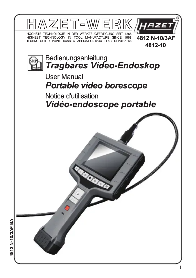 Page 1 de la notice Manuel utilisateur Hazet 4812N-10/3AF