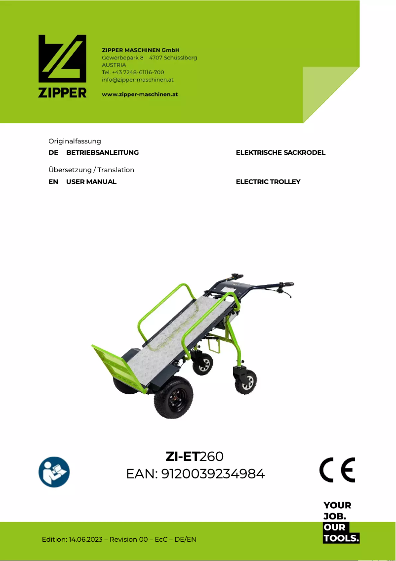 Page n°1 - Manuel utilisateur Zipper ZI-ET260