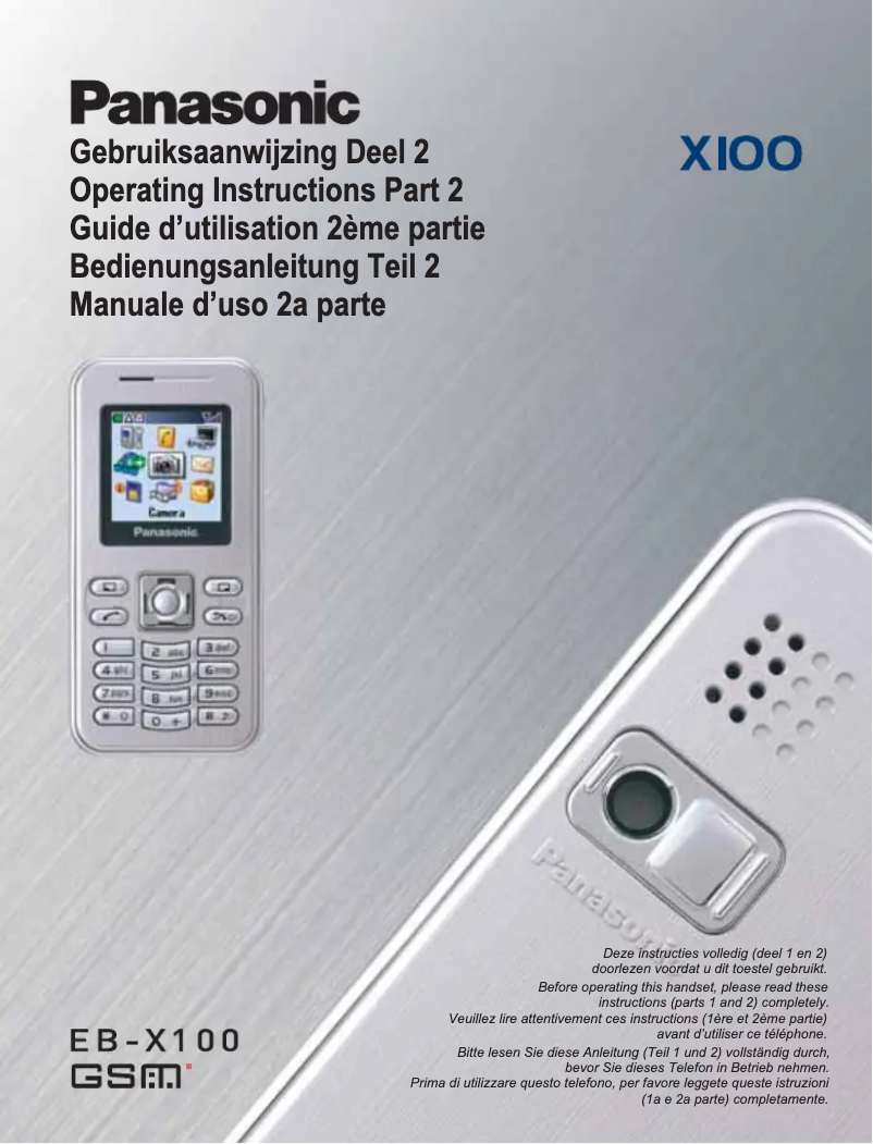 Page 1 de la notice Manuel utilisateur Panasonic X100