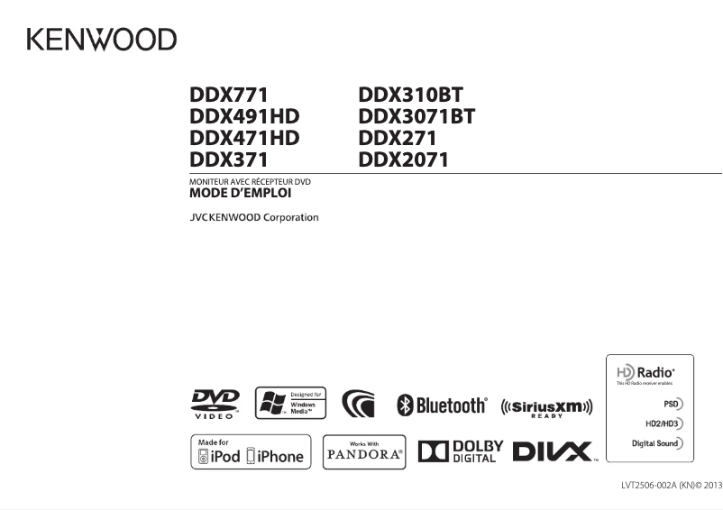 Image de la première page du manuel de l'appareil DDX471HD