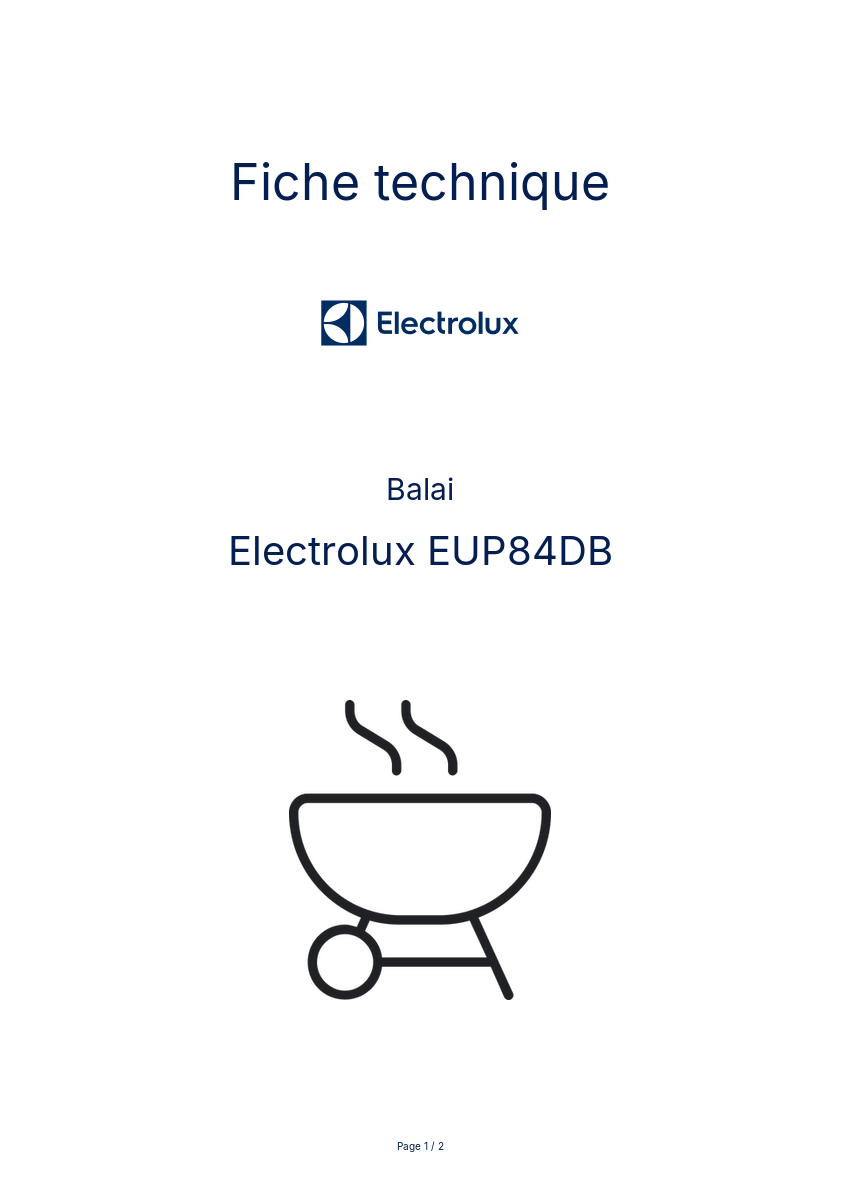 Page n°1 - Fiche technique Electrolux EUP84DB