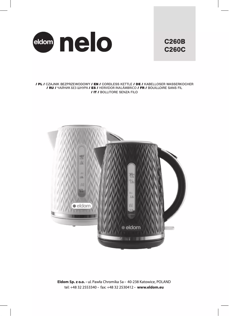 Page n°1 - Manuel utilisateur Eldom Nelo C260B