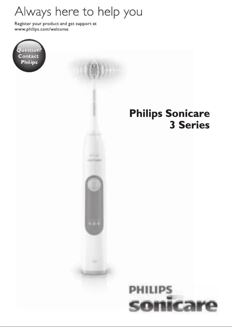 Image de la première page du manuel de l'appareil Sonicare 3 Series gum health HX6631