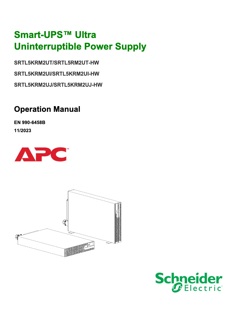 Page n°1 - Manuel utilisateur APC SRTL5KRM2UT