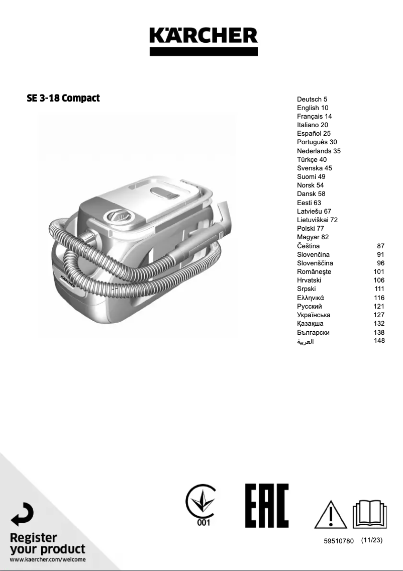 Image de la première page du manuel de l'appareil SE 3-18 Compact