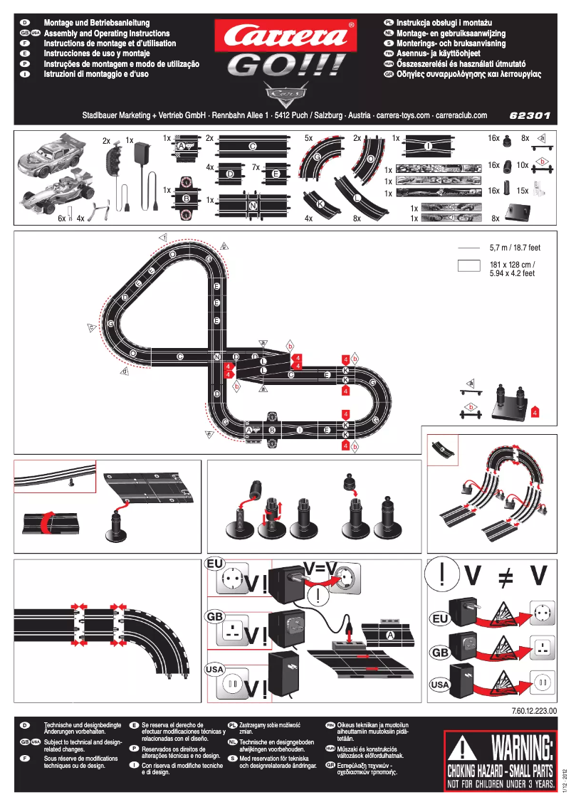 Page 1 of the manual User Manual Carrera Disney/Pixar Cars Silver Racers
