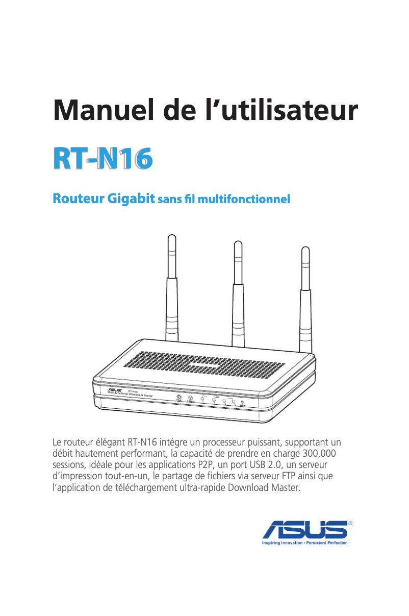 Page 1 de la notice Manuel utilisateur Asus RT-N16
