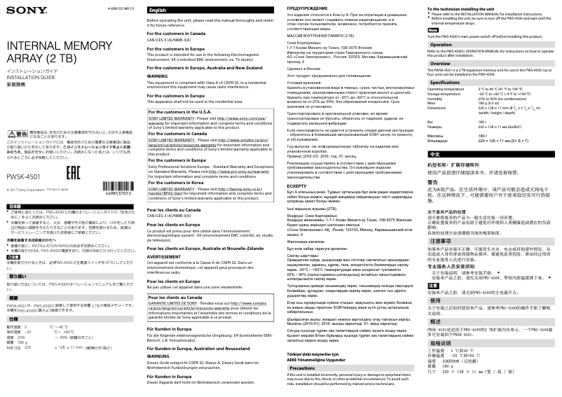 Image de la première page du manuel de l'appareil PWSK-4501