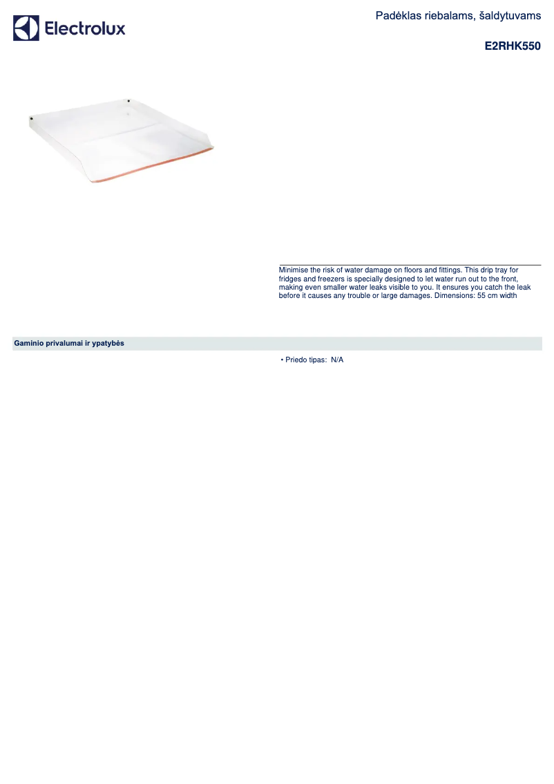 Image de la première page du manuel de l'appareil E2RHK550