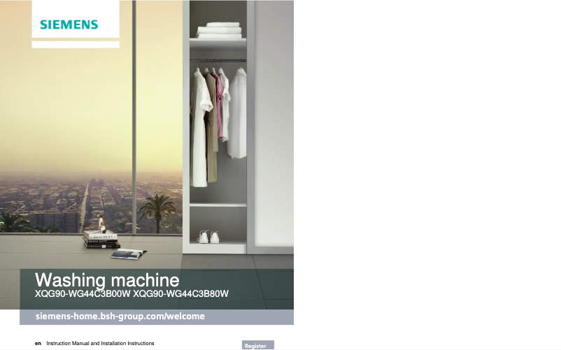 Page n°1 - Manuel utilisateur Siemens WG44C3B80W