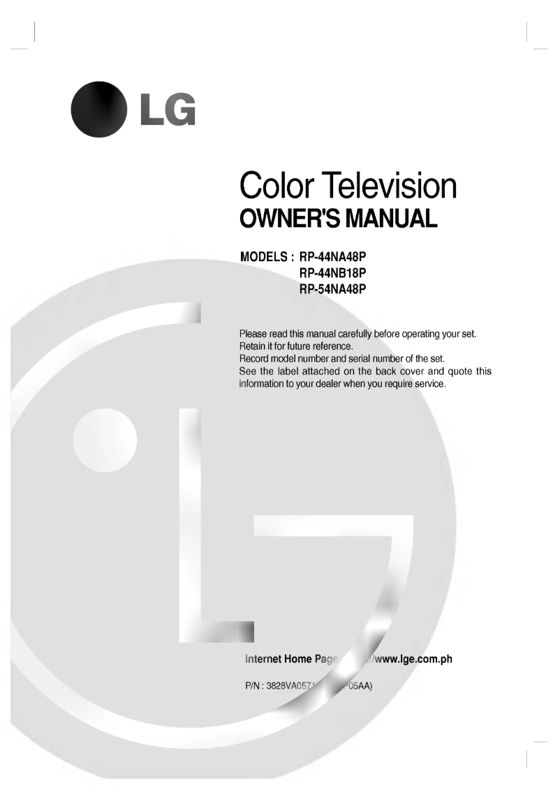 Page 1 de la notice Manuel utilisateur LG RP-44NB18P