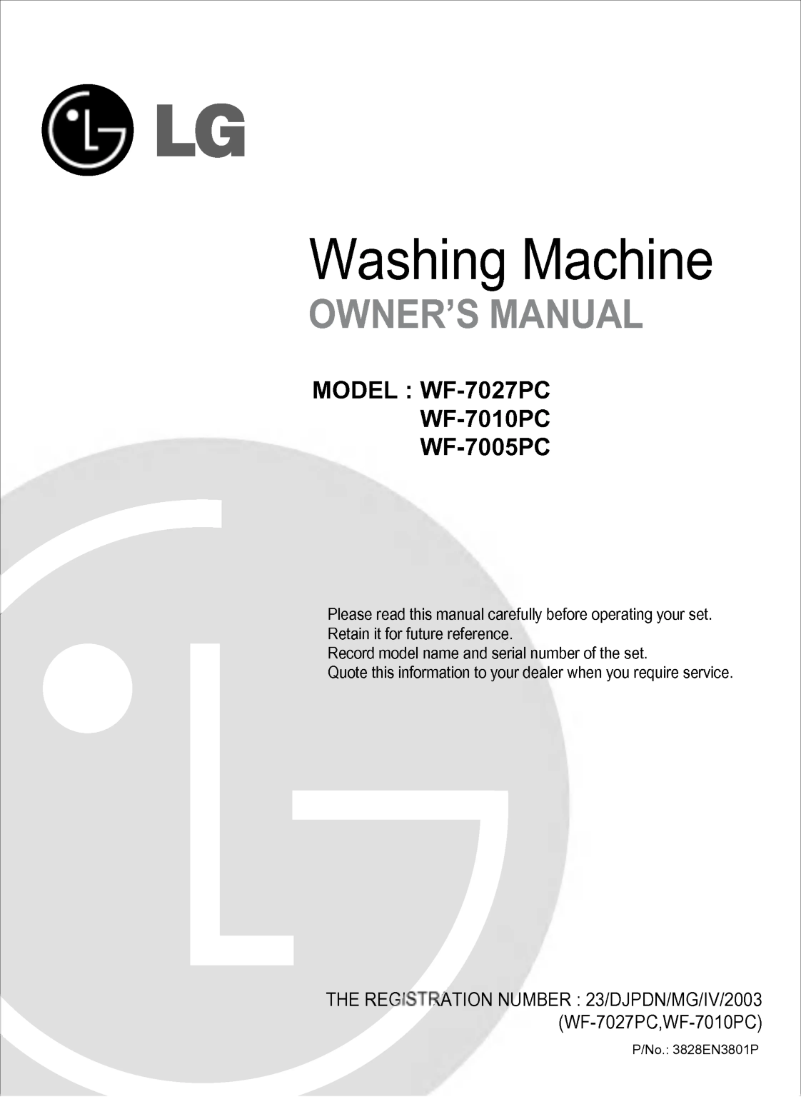 Page n°1 - Manuel utilisateur LG WF-F5701PCP