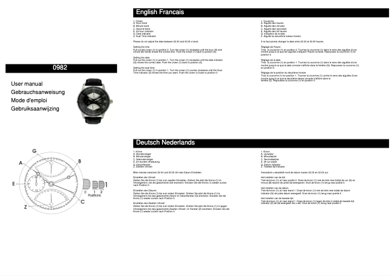 Page n°1 - Manuel utilisateur Davis 0982
