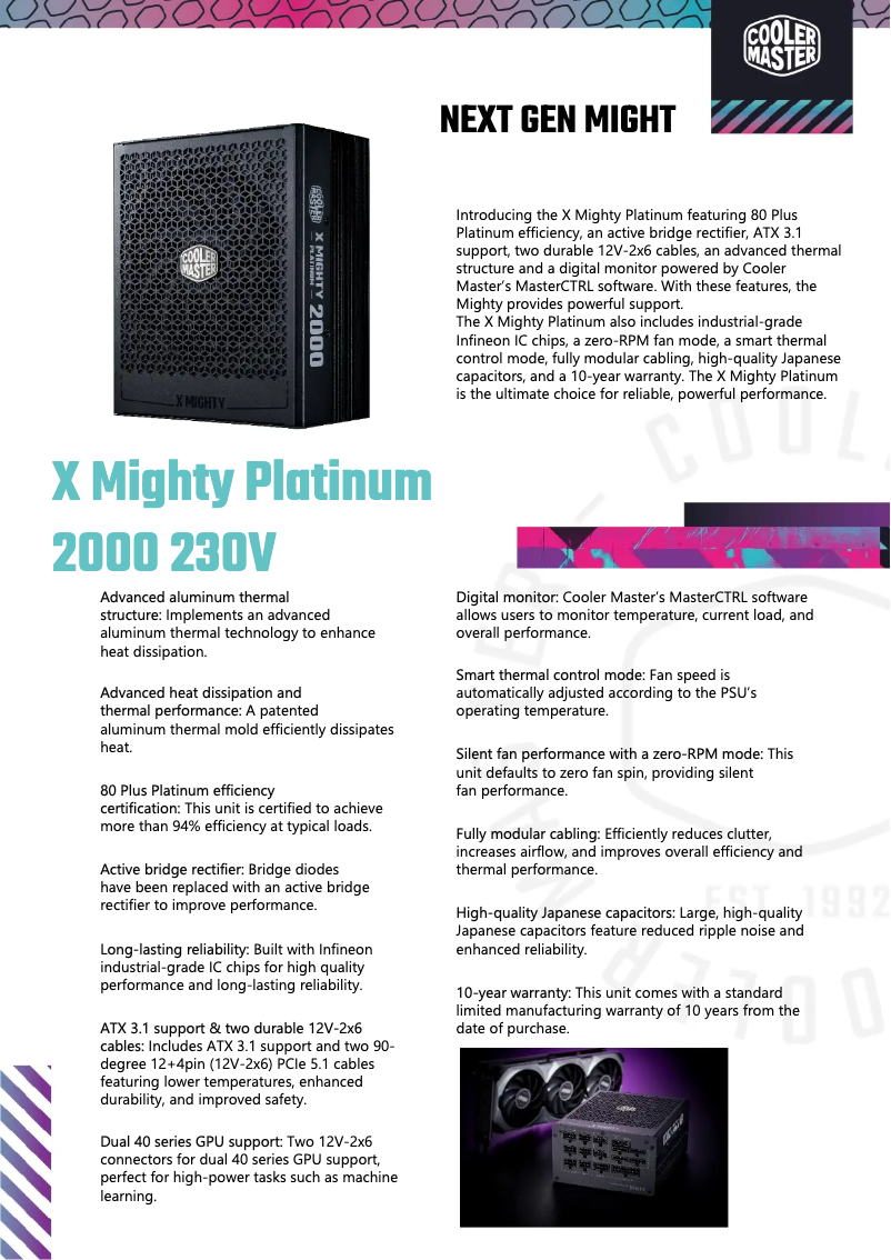 Image de la première page du manuel de l'appareil X Mighty Platinum 2000
