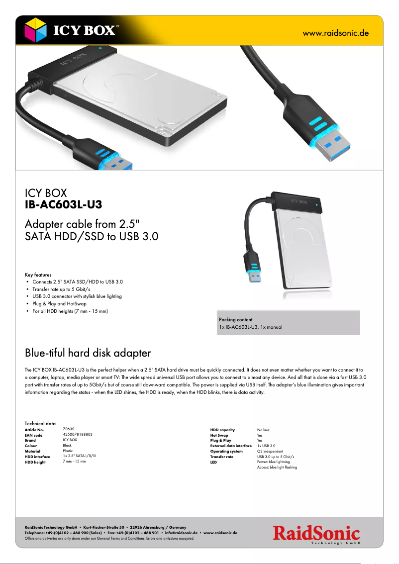 Image de la première page du manuel de l'appareil IB-AC603L-U3