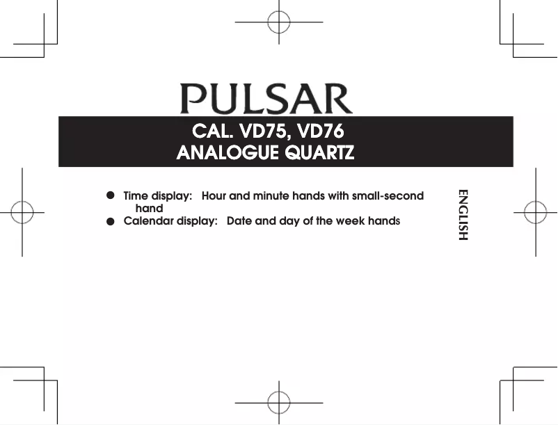 Page n°1 - Manuel utilisateur Pulsar VD75