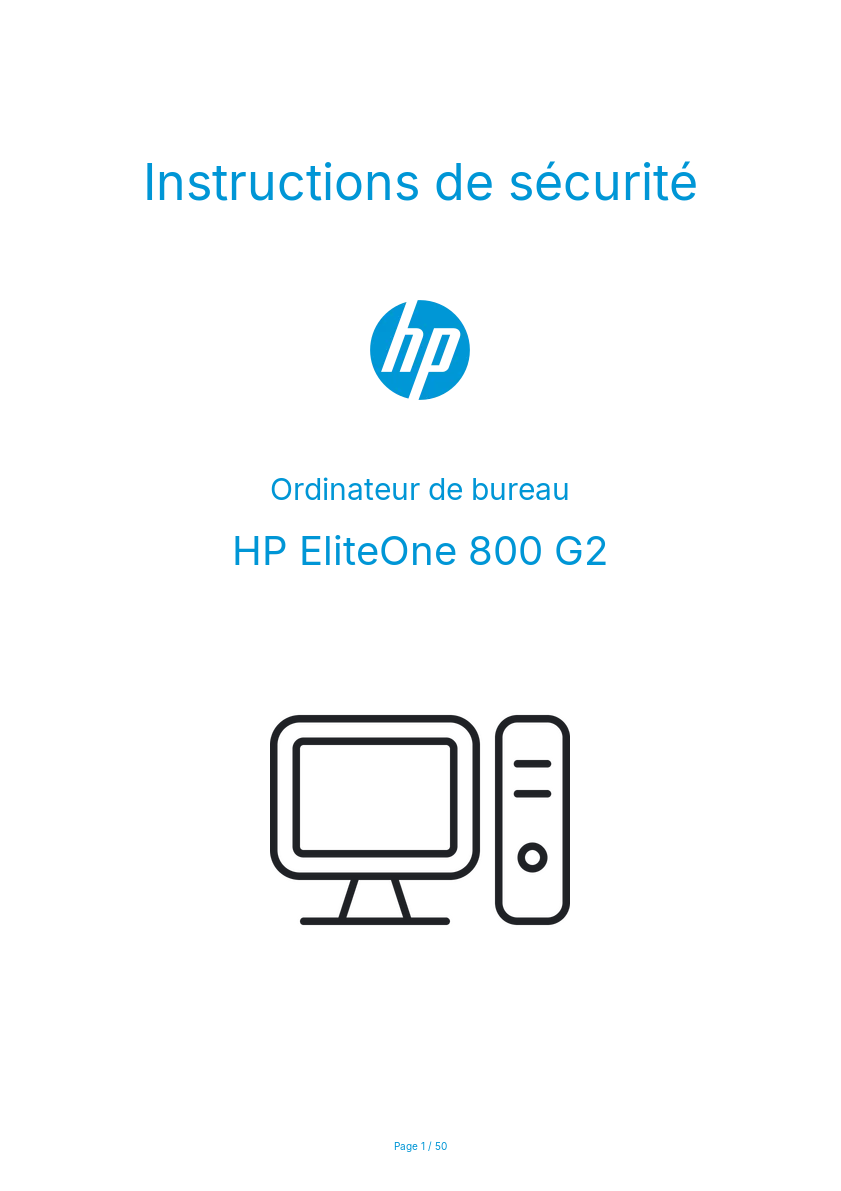 Image de la première page du manuel de l'appareil EliteOne 800 G2