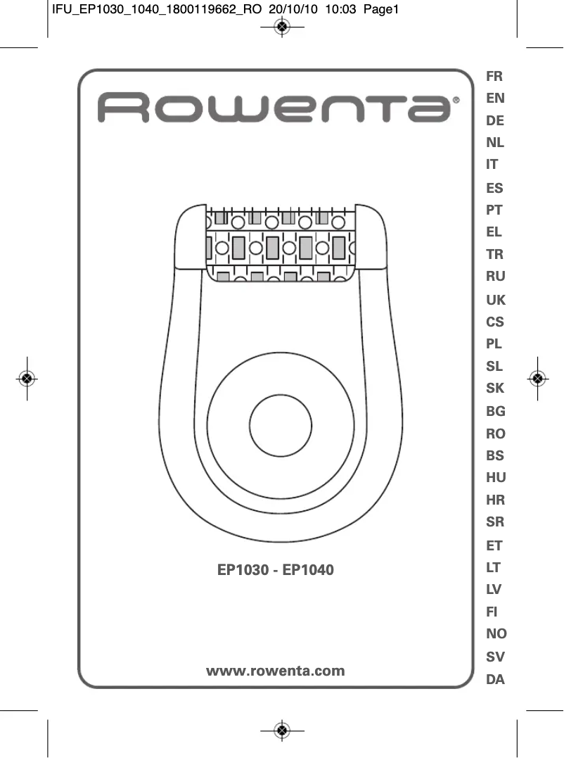 Page n°1 - Manuel utilisateur Rowenta EP1030