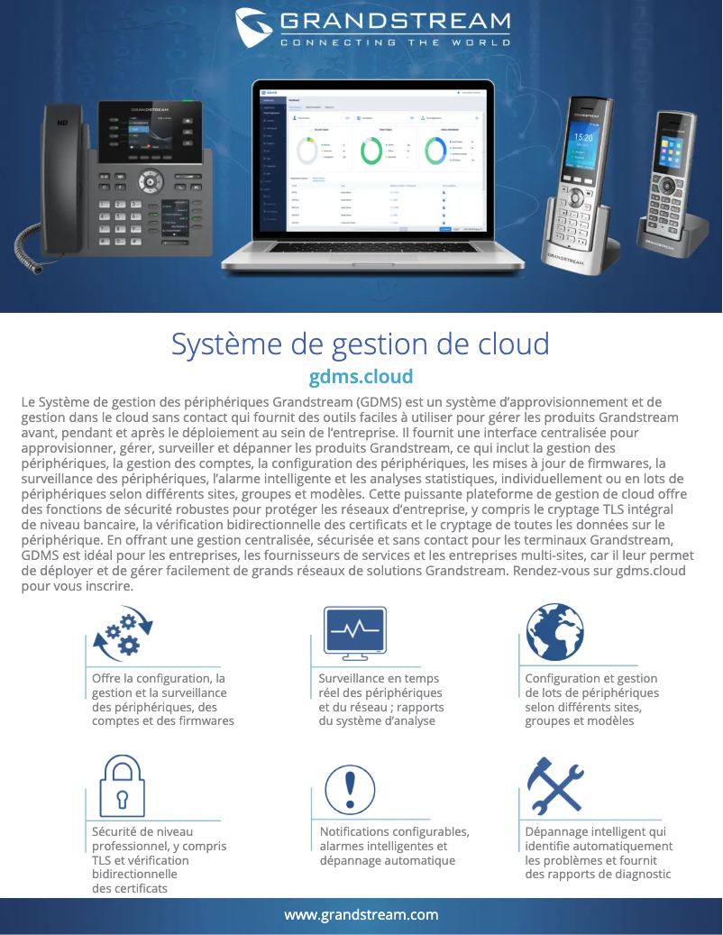 Page n°1 - Fiche technique Grandstream GDMS