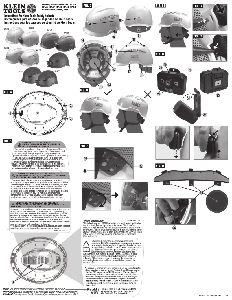 Page 1 de la notice Manuel utilisateur Klein Tools 60515