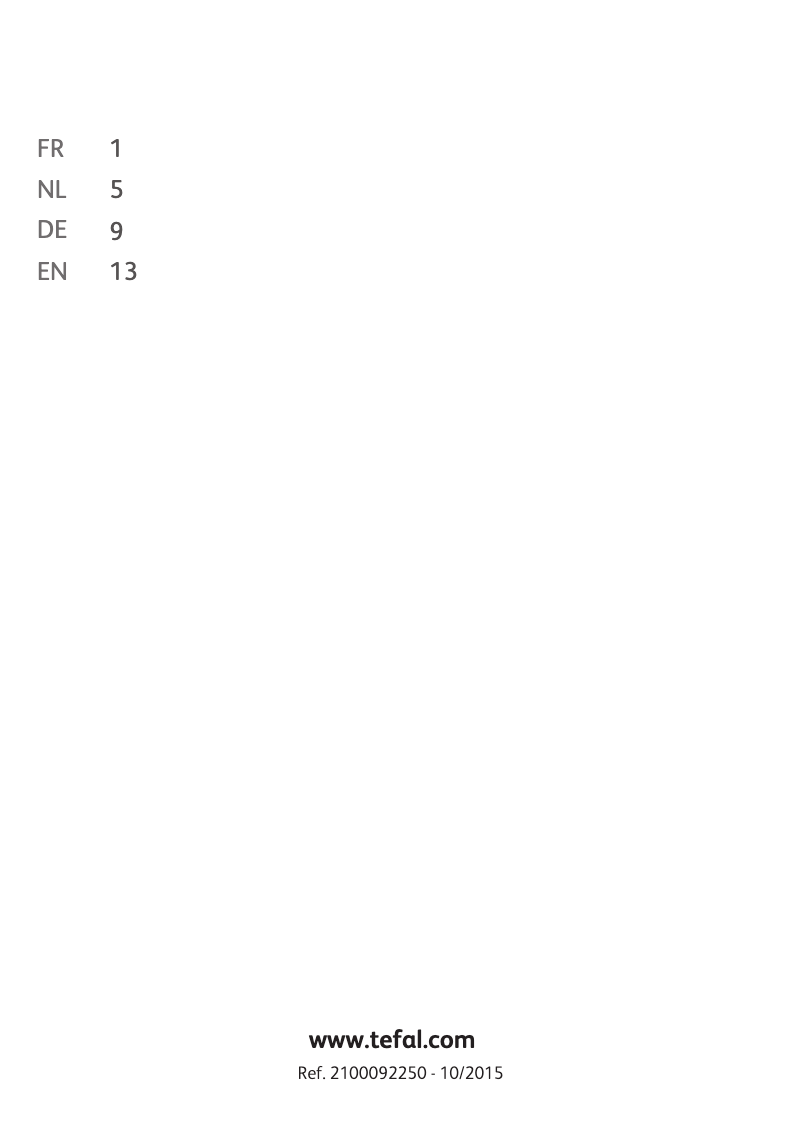 Page 1 de la notice Manuel utilisateur Tefal CB657B01