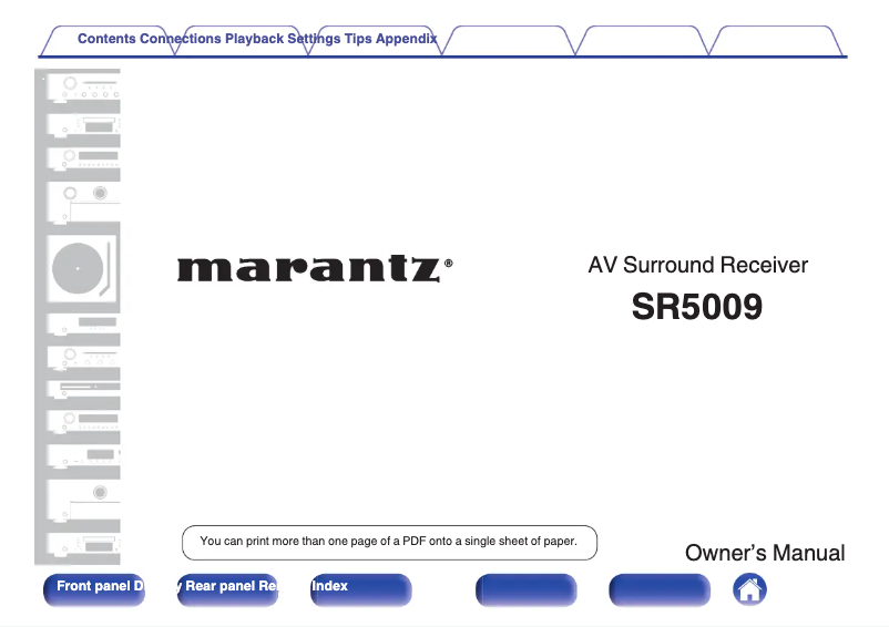 Página 1 del manual Manual de usuario Marantz SR5009