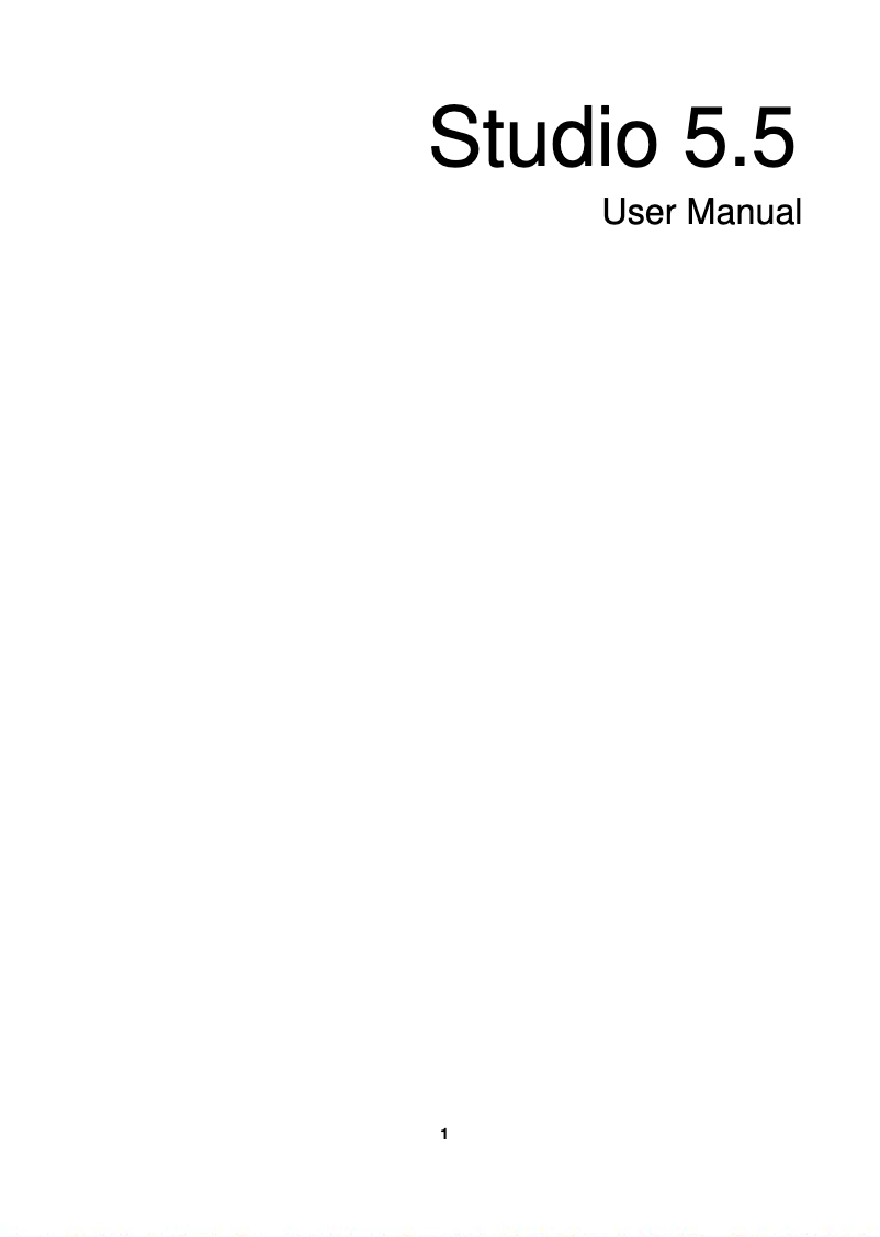 Image de la première page du manuel de l'appareil Studio 5.5