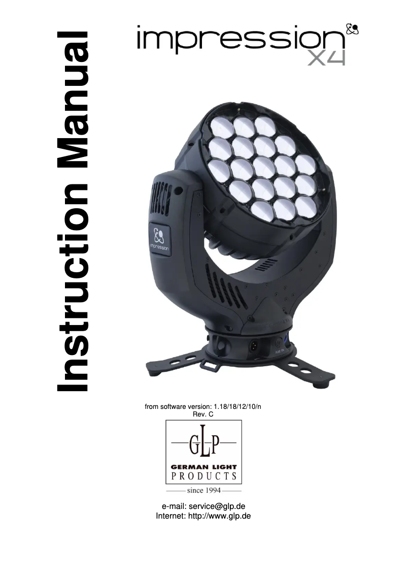 Page 1 de la notice Manuel utilisateur GLP impression X4