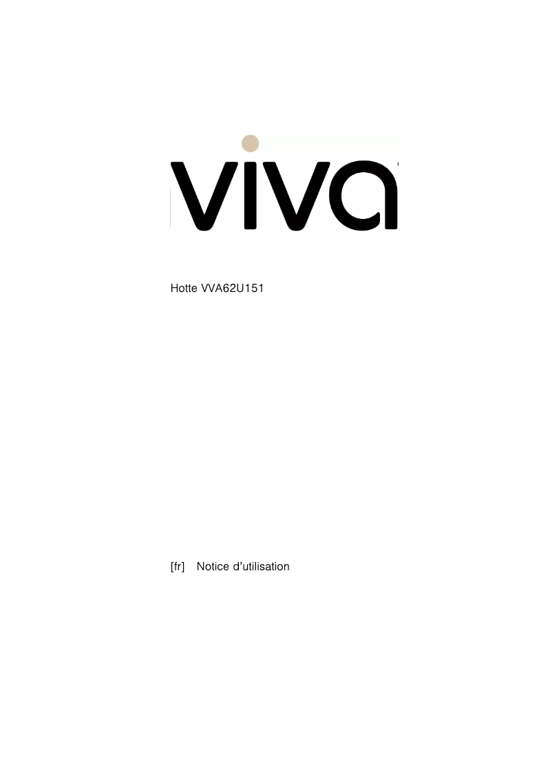 Image de la première page du manuel de l'appareil VVA62U151
