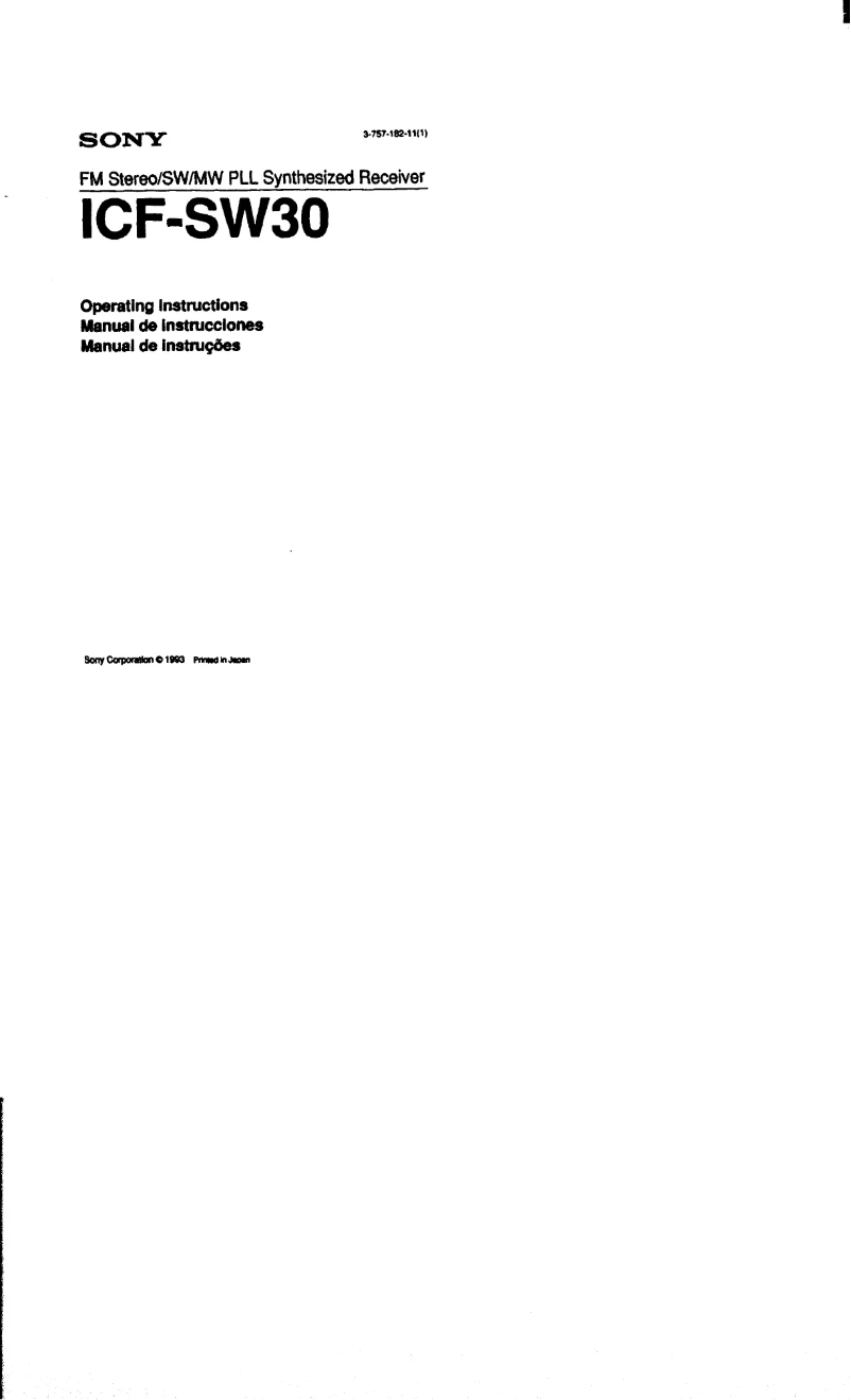 Page n°1 - Manuel utilisateur Sony ICF-SW30