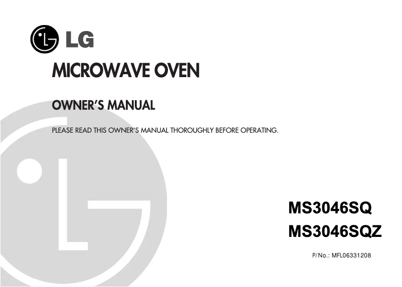 Page n°1 - Manuel utilisateur LG MS3046SQZ