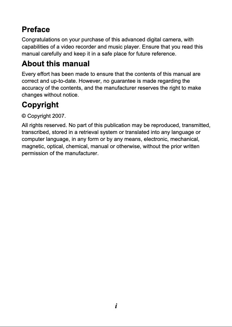 Page 1 de la notice Manuel utilisateur Easypix SDV1200