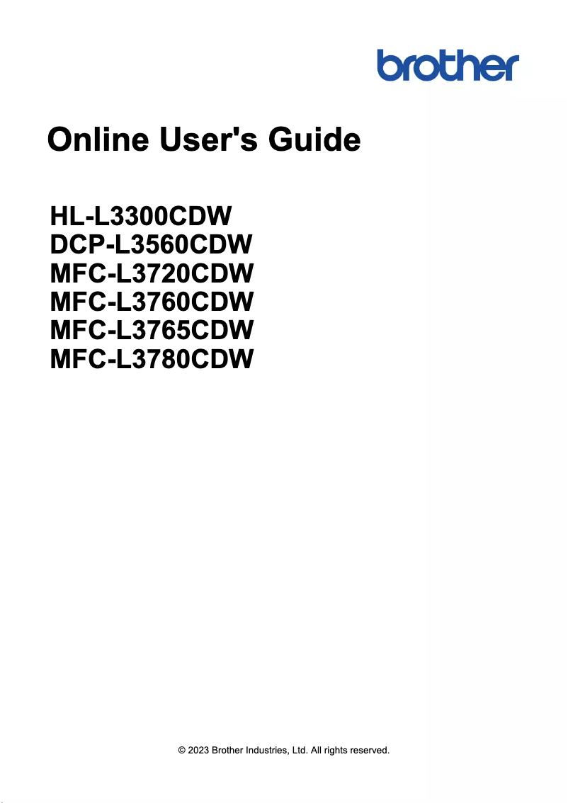 Image de la première page du manuel de l'appareil HL-L3300CDW