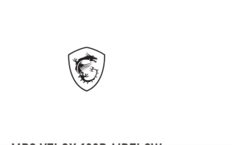 Page 1 de la notice Manuel utilisateur MSI MPG Velox 100P Airflow