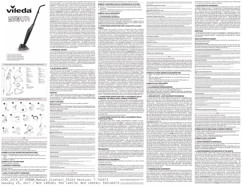 Page n°1 - Manuel utilisateur Vileda Steam