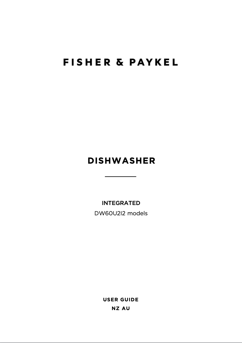 Page n°1 - Manuel utilisateur Fisher & Paykel DW60U2I2