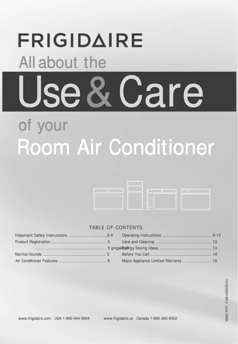 Page 1 de la notice Manuel utilisateur Frigidaire FFRA122WAE