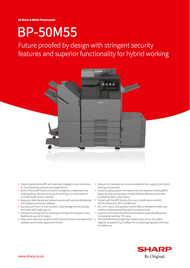 Image de la première page du manuel de l'appareil BP-50M55