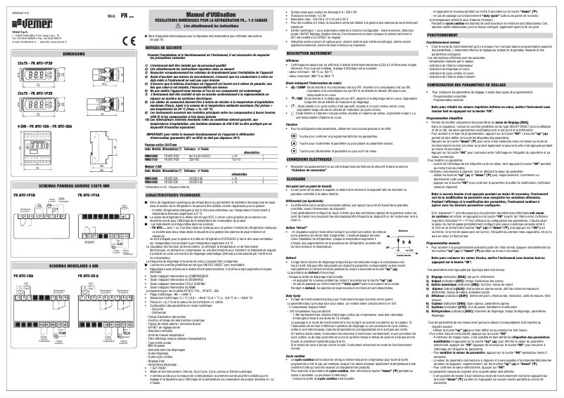 Page 1 de la notice Manuel utilisateur Vemer FR NTC-2DA