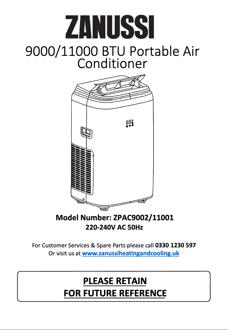 Page 1 de la notice Manuel utilisateur Zanussi ZPAC9002