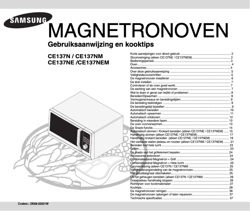 Page n°1 - Manuel utilisateur Samsung CE137NE