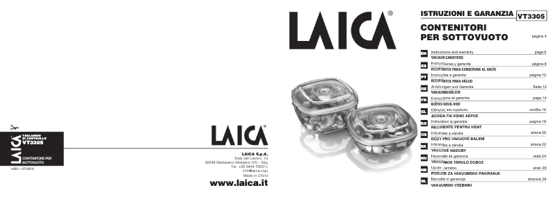 Page 1 de la notice Manuel utilisateur Laica VT3305